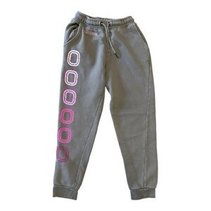 Kids OT Classic Jogger Light Brown Taupe Sweatpants with Pink Accents